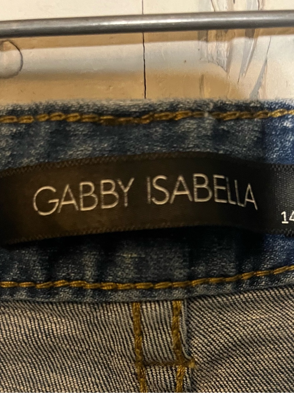 GIRLS GABBY ISABELLA INTRIGUING WASHED OUT BLUE DENIM PAINTED DECO BOHO JEANS - Picture 7 of 9